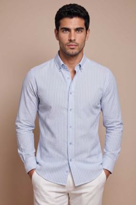 پیراهن کلاسیک راه راه مردانه